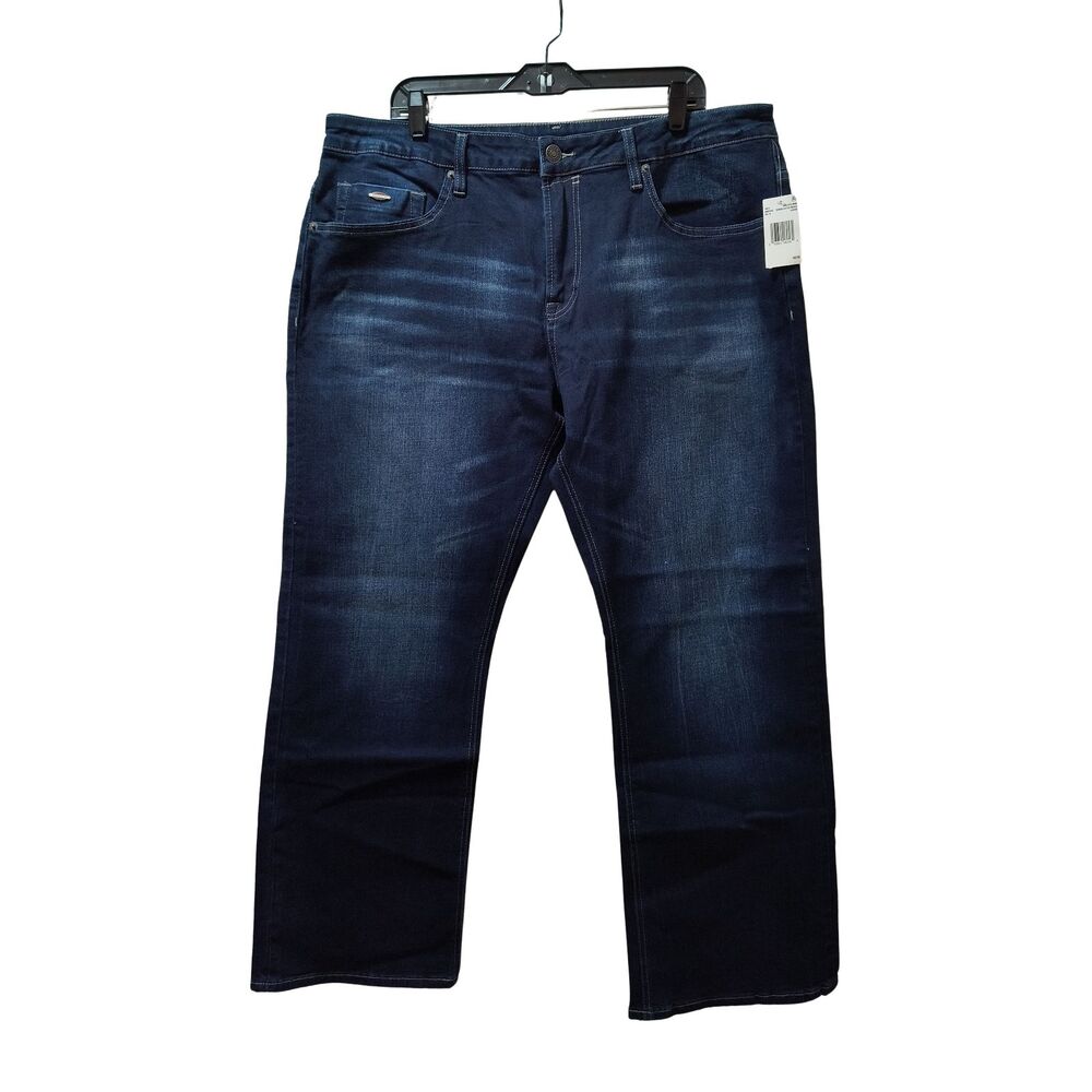 Buffalo David Bitton Six-X Straight Stretch Jeans 40x30 Sandblasted Indigo NWT